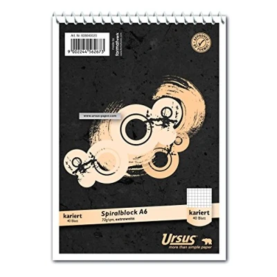 Abbildung von Ursus Spiral Notizblock A6 70g/qm 40 Blatt kariert