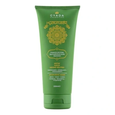 Abbildung von GYADA COSMETICS, Hyalurvedic Ayurvedic Stärkende Kompresse, professionelle Behandlung für feines und schwaches Haar, wirkt Kräuselung mit Methi, Maca, neutralem Henna, 200 ml