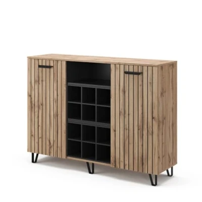 Abbildung von Vicco Highboard Amber, Braun/Braun, 133.6 x 100 cm mit 2 Türen