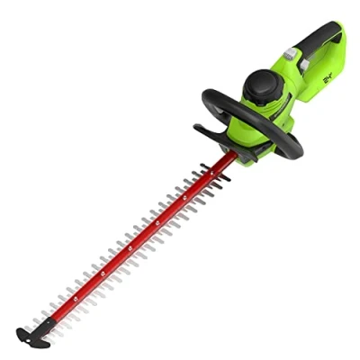 Abbildung von Greenworks 24V Akku Heckenschere, 56cm Doppelseitige Klinge, Schneidet Äste und Stämme bis zu 25,4mm Dicke 3000 SPM OHNE &amp; Ladegerät G24HT56II