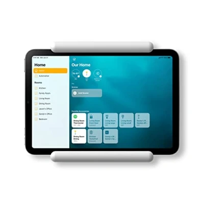Abbildung von elago Home Hub Mount Tablet Wandhalterung Kompatibel mit Apple iPad, iPad Air/Pro, Samsung Galaxy Tab, meisten Tablets Einfaches Montieren, Kratzfestes Silikon, Kabelmanagement Inclusive (Weiß)