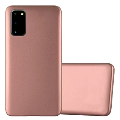 Abbildung von Cadorabo Hülle kompatibel mit Samsung Galaxy S20 Schutzhülle TPU Silikon Case Metallic Design Slim Kratzfest Weiche Gummi Rundumschutz für in Rosa