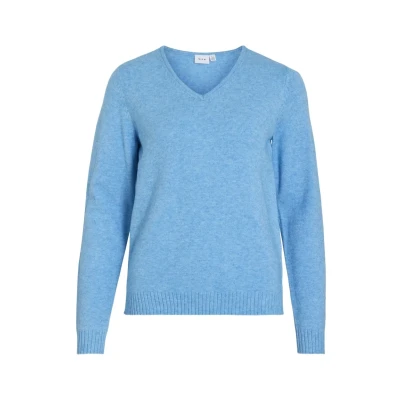 Abbildung von VILA Vneck Strickpullover, Damen, Größe: Small, Türkis