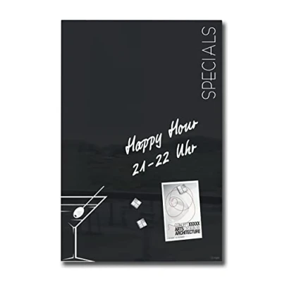 Abbildung von SIGEL GL296 Premium Glas Magnettafel 60x40 cm, Design Cocktail hochglänzend, TÜV geprüft, einfache Montage, Artverum