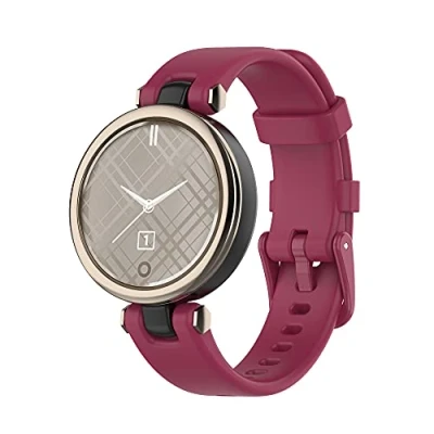 Abbildung von Yikamosi Kompatibel mit Garmin Lily Armband,Schnellverschluss Weiches Silikon rostfreiem Metallverschluss Ersatzbänder für Lily,Weinrot
