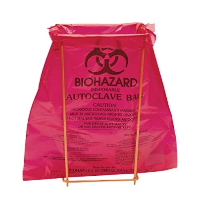 Abbildung von neoLab HDPE Biohazard Autoklavierbeutel, Rot, 280mm Länge x 220mm Breite, 100 Stück