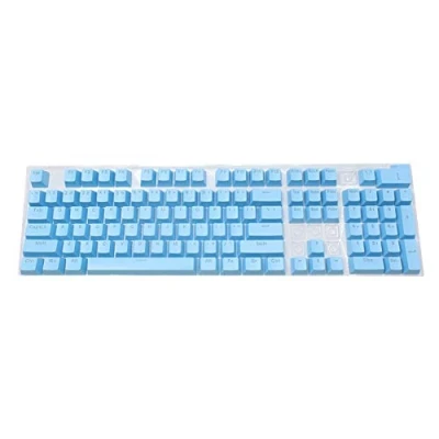 Abbildung von Pudding Tastenkappen Double Shot PBT Keycap Set für mechanische Tastaturen, Full 104 Tasten Set, OEM Profil, Standard Layout Blau