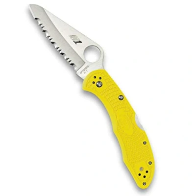Abbildung von Spyderco, Taschenmesser, Salt 2, Klinge: 7.6 cm, Rot, Klappmesser, Wellenschliff, Taschenclip, satin finish