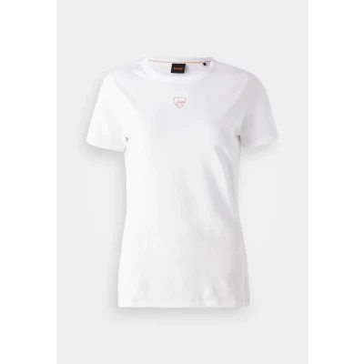 Abbildung von BOSS Elogo Tshirt basic, Damen, Größe: Small, White