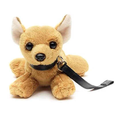 Abbildung von Uni Toys Kuscheltier Chihuahua Plushie (m. Leine) 20 cm (Länge) Plüsch Hund, Plüschtier, zu 100 % recyceltes Füllmaterial