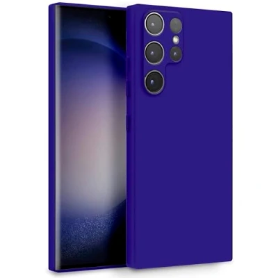 Abbildung von MyGadget Hülle für Samsung Galaxy S23 Ultra Zweilagige Handyhülle mit Kameraschutz Cover Innenfutter &amp; Silikon außen Dunkel Lila