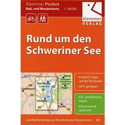 Abbildung von Klemmer Pocket Rad und Wanderkarte Rund um den Schweriner See: GPS geeignet, Erlebnis Tipps auf der Rückseite, 1:50000