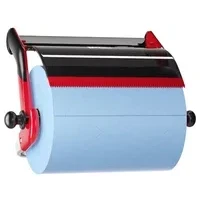 Abbildung von Tork 652108 Wandhalter in Rot Schwarz / Papierrollenhalter für W1 Papierwischtücher im Performance Design