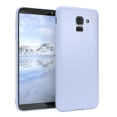 Abbildung von EAZY CASE Handyhülle Silikon mit Kameraschutz kompatibel Samsung Galaxy J6 in Himmelblau Blau, Ultra dünn, Slimcover, Silikonhülle, Hülle, Softcase, Backcover