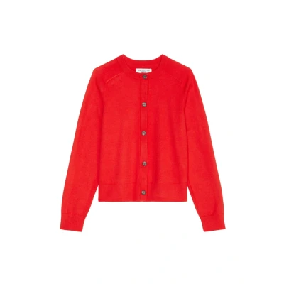 Abbildung von Marc O&#039;Polo Denim LONG Sleeve Round NECK Cardigan Strickjacke, Damen, Größe: XS, Vermillion red