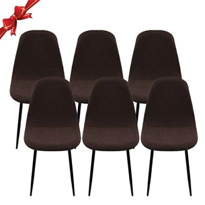 Abbildung von Jaotto Stuhlhussen 6er Set Strech, Esszimmerstühle Bezug Universal Waschbar Abnehmbare,Elegante Stuhlbezug Stuhlabdeckung Antirutsch, Küchenstühle für Büro Esszimmer Wohnzimmer,Diagonale Marrón