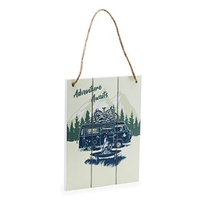 Abbildung von Volkswagen 1H2087002 Holzschild VW T2 Schild Accessoires Bulli Adventure Awaits Wandbild