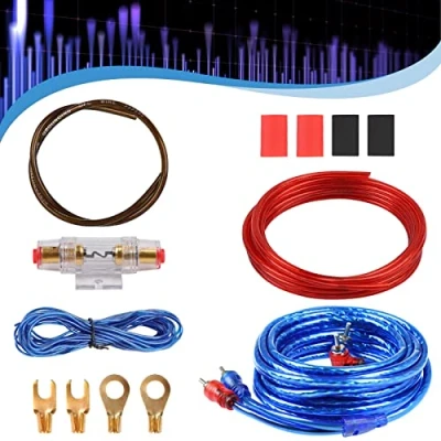 Abbildung von Verstärker Kabelsatz, Anschluss Set Auto Kabel Set, Subwoofer Endstufe Kabel, Car Audio Wire, 800W (10 Gauge Leitung, 4,5 Meter)
