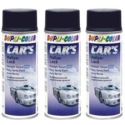 Abbildung von Car&#039;s Rallye Lack Lackspray schwarz seidenmatt 3X 400 ml