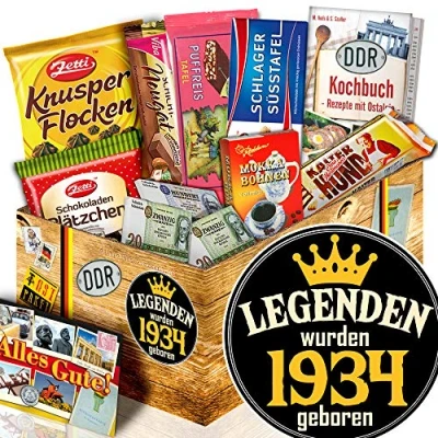 Abbildung von Legenden 1934 Ossi Paket Schokolade Geschenke 90. 90 Geburtstag Frau