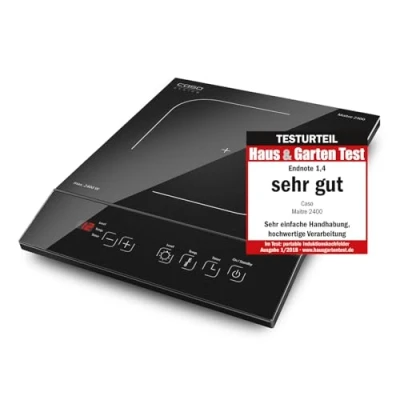 Abbildung von CASO Maitre 2400 Induktionskochplatte mobil, SmartControl auf 12 Stufen, 60 240C, Timer bis 180 Min., Töpfe 26cm, Watt, Glaskeramik