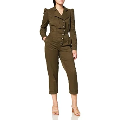Abbildung von IPEKYOL Womens diagonal Fabric with Button Accessories Jumpsuit, Light Khaki, 38