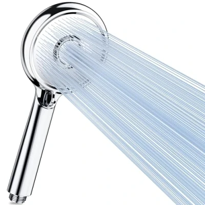Abbildung von Magichome Duschkopf, Handbrause mit 3 Strahlarten Hohem Wasserdruck (Ø 110 mm) Hochdruck Duschkopf Universal Duschbrause, Chrom