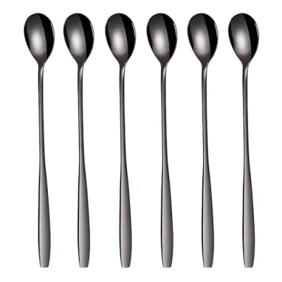 Abbildung von GRÄWE Latte Macchiato Löffel Set, Gold, 6 teilig, 22 cm, Lange Löffel, Cocktaillöffel, Dessertlöffel, Eislöffel, für Eiskaffee, Edelstahl, spülmaschinengeeignet