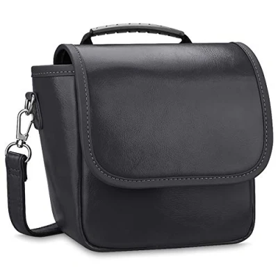 Abbildung von Fintie Tasche für Polaroid Originals OneStep+ / Onestep 2 VF, Now + I Type Sofortbildkamera Premium Kunstleder Schutzhülle Kameratasche Hülle mit abnehmbaren Riemen, Schwarz