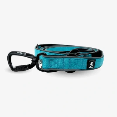 Abbildung von VITOMALIA® 2,2m Easy Go Hundeleine, dreifach verstellbar: Vielseitige, robuste Führleine perfekte Leine für große Hunde und kleine Hunde, sicher &amp; komfortabel (Türkis)
