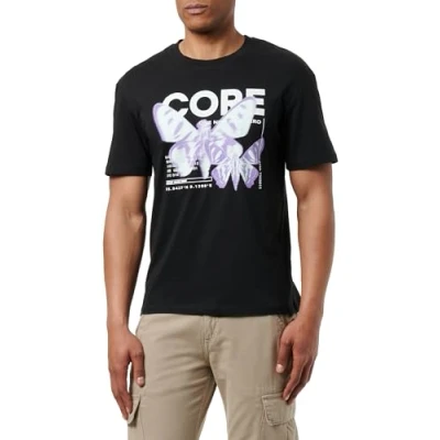 Abbildung von Jack &amp; Jones Jcoedition Berlin TEE CREW NECK Tshirt print, Herren, Größe: Medium, Pirate black