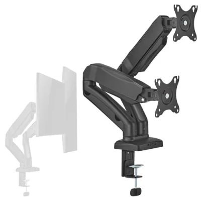 Abbildung von Xantron® ECO MA 2D Monitor Arm 2 Monitore bis 32 Zoll/Monitor Tischhalterung VESA 75x75 &amp; 100x100 / Bildschirmhalterung für Flache inkl. Montagematerial