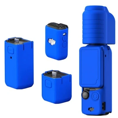 Abbildung von Buziba Silikon Schutzhülle für DJI Osmo Pocket 3, Schutzhülle, Handheld Gimbal Action Kamera Zubehör (blau)