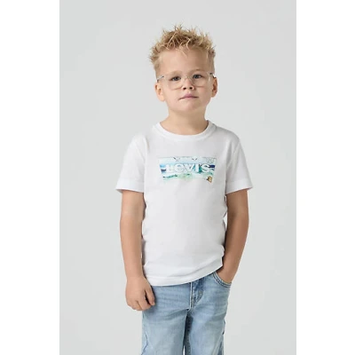 Abbildung von Levi&#039;s Crashing Waves Batwing TEE Tshirt print für Kinder, Größe: 92, Bright white