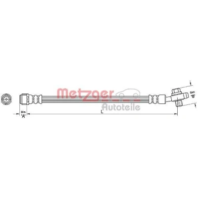 Abbildung von METZGER 4110381 Bremsschläuche 431 VOLKSWAGEN: Touareg I