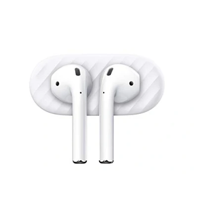 Abbildung von Keybudz AirDockz Magnet Halterung, Aufbewahrung für Apple AirPods Pro &amp; AirPods, Kopfhörer Ohrhörer Zubehör, weiß