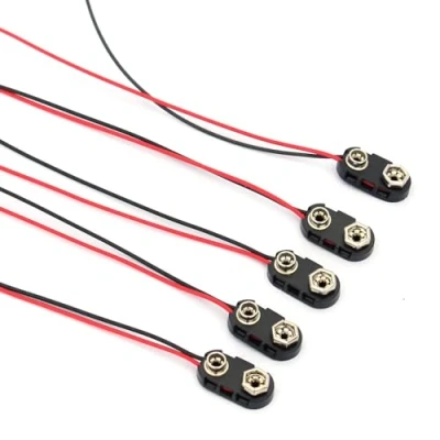 Abbildung von 56tiankoou 5pcs schwarz Hartkunststoffgehäuse 1 Typ Draht 9V Batterie Clip Anschluss