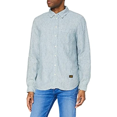 Abbildung von Kings of Indigo Herren Enda Pocket Freizeithemd, Blau (Fine Stripe Blue 8104), 46 (Herstellergröße: XL)