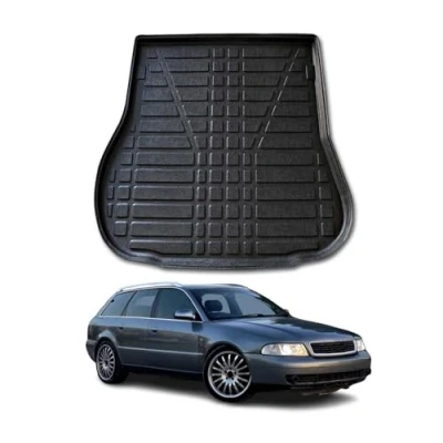 Abbildung von Kofferraumwanne Laderaumwanne kompatibel mit Audi A4 B5 Avant 1994 2001 Gummi TPE Schwarz