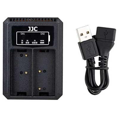 Abbildung von JJC Dual USB Akku Ladegerät Adapter für Olympus OM D E M1 Mark II, III, M1X Kamera BLN 1 Ersatzakku BCH