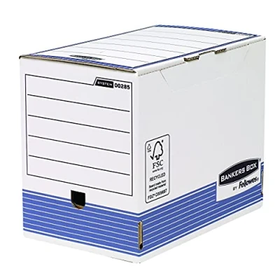 Abbildung von Bankers Box 11310 Ultimative Archivbox A4+, Lomo 150 mm, 10 Stück, weiß und blau