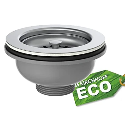 Abbildung von Kirchhoff Ablaufventil &quot;ECO Save&quot;, Edelstahl Abflusssieb Küche, Sieb für Spülbecken, Abfluss Stöpsel