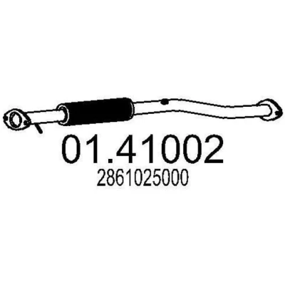 Abbildung von MTS 01.41002 Abgasrohr 1080 vorne für Mittelschalldämpfer HYUNDAI: ACCENT 1