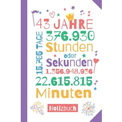 Abbildung von 43 Jahre Notizbuch: Geschenk zum 43.Geburtstag für Mann oder Frau Party Geburtstagsgeschenk Persönlich signieren und verschenken