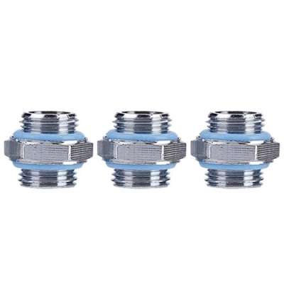 Abbildung von ASHATA 3PCS G1 / 4 Gewinde PC Wasserkühlung, 3 STÜCKE Messing Sechskant Computer Fitting Verbinder Adapter Kit für Wasserkühlung Silberig
