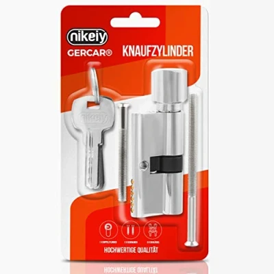 Abbildung von GERCAR Profilzylinder Schließzylinder Zylinderschloss 30/30 Knaufzylinder Türschloss inkl. 5 Schlüssel Einzeln Länge: 60mm, A:30 B:30 1er Set