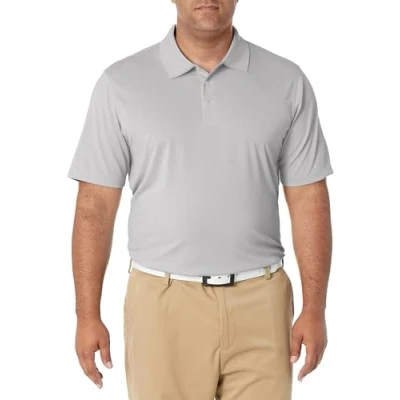 Abbildung von Amazon Essentials Herren Golf Polo Shirt, Schnell Trocknend, Normale Passform, Mittelgrau Meliert, L