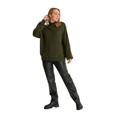 Abbildung von NA KD Damen High Neck Knitted Sweater Pullover, blau, M