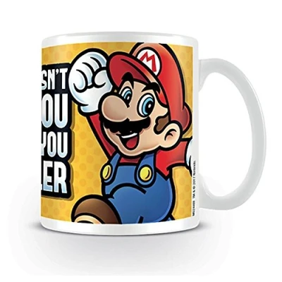 Abbildung von Nintendo Super Mario Tasse What Doesn&#039;t Kill You Makes Smaller weiß, Bedruckt, aus Keramik, Fassungsvermögen ca. 320 ml.