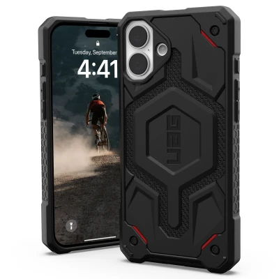 Abbildung von Apple iPhone 16 Plus Hülle MagSafe Kunststoff UAG Hard Case/Backcover Handyhülle Schwarz Shockproof/Stoßfest